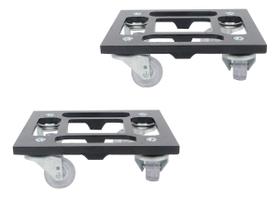 Kit Com 2 Suportes Para Vaso 20cm Quadrado Com Rodinhas