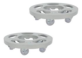 Kit Com 2 Suportes Para Vaso 25cm Linha Pesada Com Rodinhas