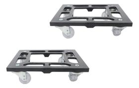 Kit Com 2 Suportes Para Vaso 25cm Quadrado Com Rodinhas Kit Com 2 Suportes Para Vaso 25cm Quadrado Com Rodinhas