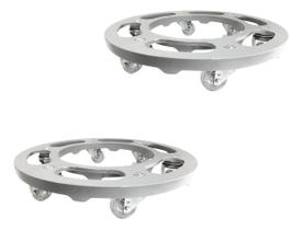 Kit Com 2 Suportes Para Vaso 35cm Linha Pesada Com Rodinhas