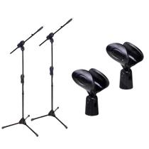 Kit com 2 Suportes Pedestal para Microfone IBOX SMMax + 2 Cachimbos