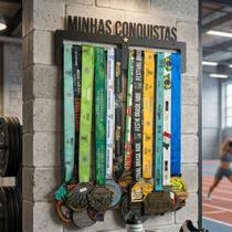 Kit com 2 Suportes Quadro Porta Medalhas MDF Expositor para 36 Medalhas Bike Corrida Ciclismo Kit com 2 Suportes Quadro Porta Medalhas MDF Expositor para 36 Medalhas Bike Corrida Ciclismo