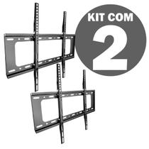 Kit com 2 Suportes TV Universal Fixo LED LCD Plasma 40 a 80 Podegadas Parede Painel
