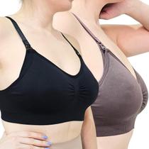 Kit Com 2 Sutiã Amamentação Plus Size Reforçado Gestante Pós Parto Mãe