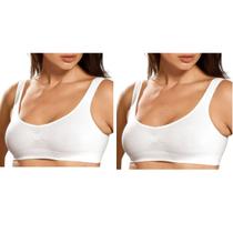 Kit Com 2 Sutiã Top Sustentação Sem Aro e Sem Costura Trifil Tamanho:MCor:Branco