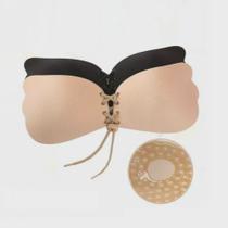 Kit Com 2 Sutian Adesivo Com Cordinha Silicone Levanta Seio PUSH UP - G - PRETO E BEGE Kit Com 2 Sutian Adesivo Com Cordinha Silicone Levanta Seio PUSH UP - G - PRETO E BEGE