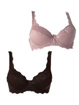 Kit com 2 Sutiãs com Aro e Bojo Iridien Demillus 65204 Taça B Cores Coloridas