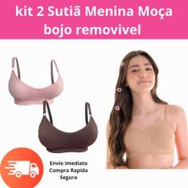 KIT COM 2 SUTIÃS MENINA MOÇA SEM COSTURA Conforto e Estilo