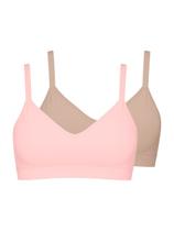 Kit com 2 Sutiãs sem Aro com Bojo Liz 51710 Taça B Colorido Kit com 2 Sutiãs sem Aro com Bojo Liz 51710 Taça B Colorido