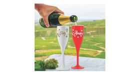 Kit com 2 Taças de Espumante Decoradas 200ml ( 45180 ) Kit com 2 Taças de Espumante Decoradas 200ml ( 45180 )
