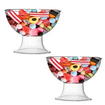 Kit Com 2 Taças Pequena Bala Doces Sobremesa 2,4L Kit Com 2 Taças Pequena Bala Doces Sobremesa 2,4L