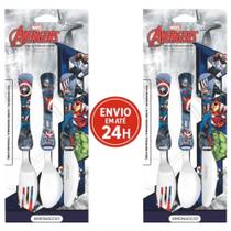 Kit Com 2 Talher Infantil Frozen Inox Simonaggio Disney Garfo e Faca