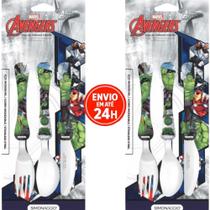 Kit Com 2 Talher Infantil Hulk Inox Simonaggio Disney Garfo e Faca