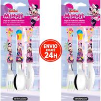 Kit Com 2 Talher Infantil Minnie Inox Simonaggio Disney Garfo e Faca Kit Com 2 Talher Infantil Minnie Inox Simonaggio Disney Garfo e Faca