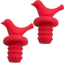 Kit com 2 Tampa Rolha De Silicone Formato Pássaro para Garrafas Vinho Espumante
