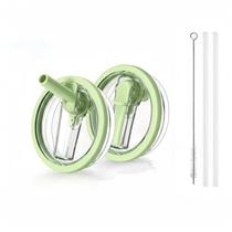 Kit com 2 tampas de reposição com canudo e tampa articulada, à prova de vazamentos, para copo de 40 oz