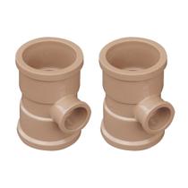 Kit Com 2 Tê De Redução 90º Soldável 50X25Mm - Akato Kit Com 2 Tê De Redução 90º Soldável 50X25Mm - Akato