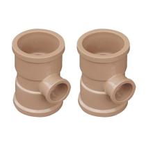 Kit Com 2 Tê De Redução 90º Soldável 50X25Mm - Akato Kit Com 2 Tê De Redução 90º Soldável 50X25Mm - Akato