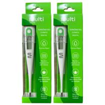 Kit Com 2 Termômetro Clínico Digital Multi Saúde Rápido e Preciso