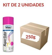 Kit Com 2 Tinta Spray Fluorescente 350 Ml Rosa Tek Bond