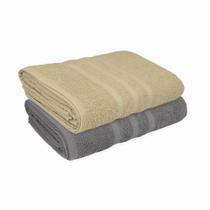 Kit com 2 Toalhas de Banho Macia e Felpuda Valência Material 100Algodão 70x130cm