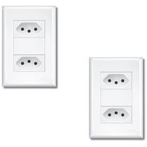 Kit Com 2 Tomadas Duplas 2p+t 10a/250v~ Evidence - Fame Kit Com 2 Tomadas Duplas 2p+t 10a/250v~ Evidence - Fame