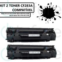 Kit Com 2 Toner Compatível Cf283a CF283A 283A 83A Para Impressora M125 M201 M225 M127FN M127FW - PREMIUM