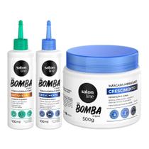 Kit com 2 Tônicos Crescimento Acelerado e Antiqueda + Máscara de Hidratação SOS Bomba Salon Line