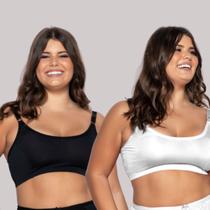 Kit Com 2 Top Plus Size Sem Bojo Alças Reforçadas Feminino