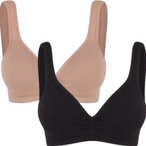 Kit Com 2 Top Sutia Trifil Daily Com Bojo Modelo Sem Costura E Sem Aro