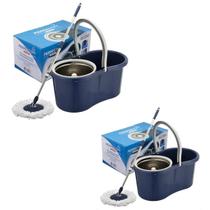 KIT com 2 Tornados Mop INOX TORNADO Azul Perfect