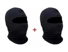 Kit Com 2 Touca Ninja Capuz Balaclava Preta Coton