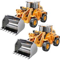 Kit com 2 Tratores Pá Carregadeira Miniatura 12cm Fricção Kit com 2 Tratores Pá Carregadeira Miniatura 12cm Fricção