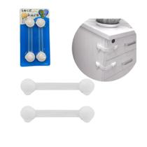 Kit Com 2 Travas De Segurança Proteção Bebê Multiuso Flexível Transparente NS3369
