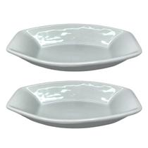 Kit Com 2 Travessas Média 450mL Porcelana Branca Linha Hotel