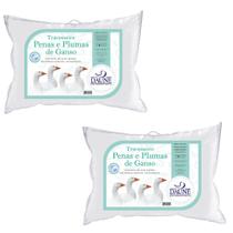 Kit com 2 Travesseiros de Penas e Plumas - 12cm Kit com 2 Travesseiros de Penas e Plumas - 12cm