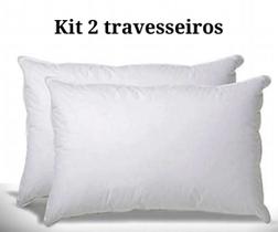 Kit Com 2 Travesseiros Fibra Mista 65cm x 45cm