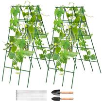 Kit com 2 Treliças para Pepino em Aço com Revestimento de PVC, Formato A, Antiferrugem, 40 x 40 cm