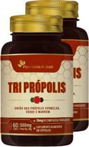 Kit Com 2 - Tri Própolis (Vermelha, Verde e Marrom) 60 Caps de 500mg Flora Nativa do Brasil