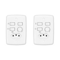 Kit com 2 trio controle rotativo p/2 lâmpadas com tomada Kit com 2 trio controle rotativo p/2 lâmpadas com tomada