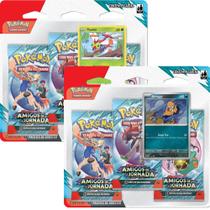 Kit com 2 Triple Pack Pokémon Escarlate e Violeta Amigos de Jornada Scraggy e Yanma Copag Kit com 2 Triple Pack Pokémon Escarlate e Violeta Amigos de Jornada Scraggy e Yanma Copag