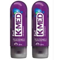 Kit com 2 unid k-med 2 em 1 gel de massagem e lubrificante Kit com 2 unid k-med 2 em 1 gel de massagem e lubrificante