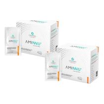 Kit Com 2 unidades Aminnu 10g 30 Sachês Sem Xilitol - Central Nutrition Sabor:Limão Kit Com 2 unidades Aminnu 10g 30 Sachês Sem Xilitol - Central Nutrition Sabor:Limão