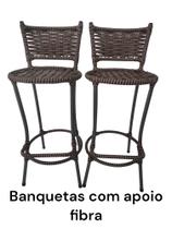 Kit com 2 unidades Banquetas balcão Alta com apoio fibra conzinha sala aria terraço