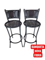 Kit com 2 unidades Banquetas balcão Nova fibra cozinha sala bar laser
