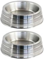 Kit com 2 Unidades Comedouro para Cães de Aluminio Pesado - Médio 1200ml Kit com 2 Unidades Comedouro para Cães de Aluminio Pesado - Médio 1200ml