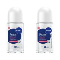 Kit com 2 Unidades de Desodorante Roll-On Nivea Derma Control Uniformiza 50ml
