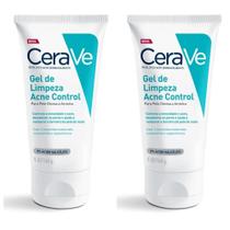 Kit com 2 Unidades de Gel De Limpeza Cerave Control Acne 140g