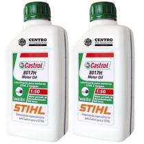 KIT Com 2 Unidades de Óleo 2 Tempos Castrol Stihl 500ml Alta Lubrificação Para Máquinas 2 Tempos