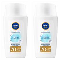 Kit com 2 Unidades de Protetor Solar Facial Nivea Sun Invisible Fluido FPS70 40ml